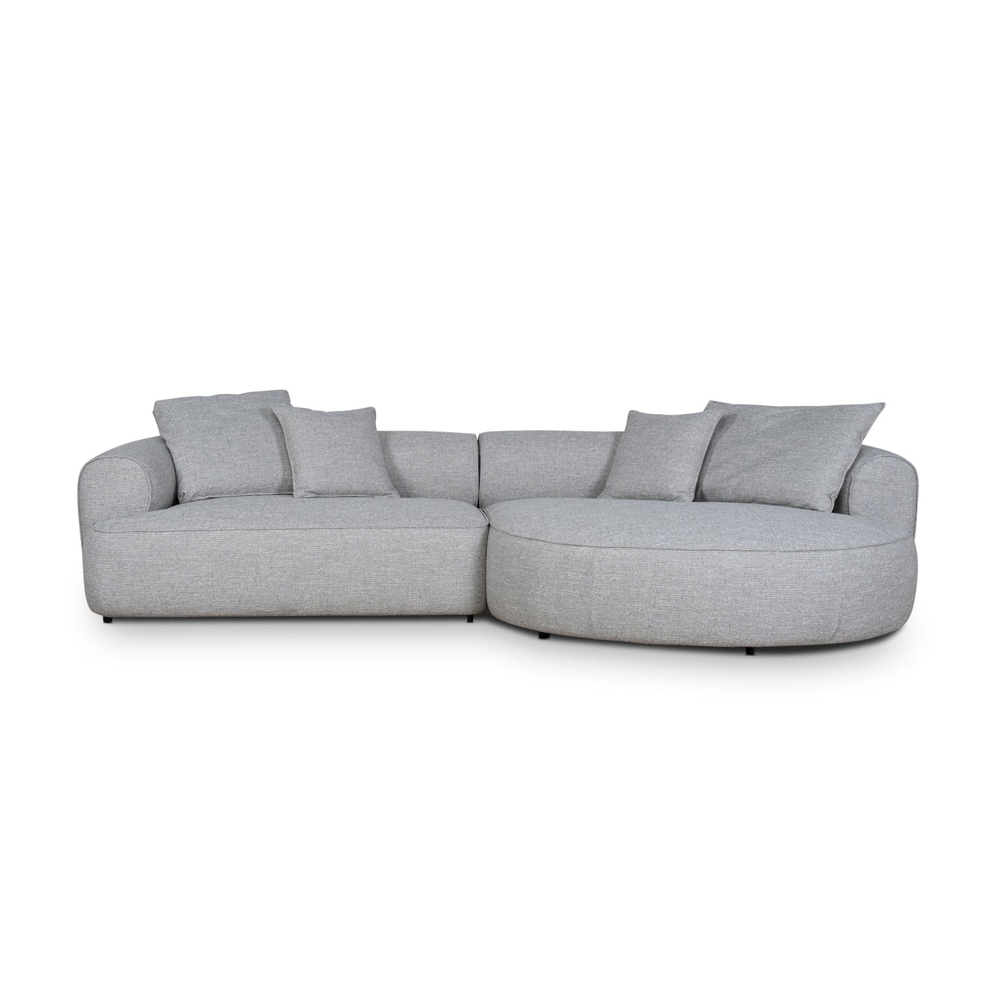Carina Right Chaise Sofa - Chrome Grey