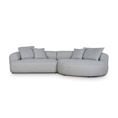 Carina Right Chaise Sofa - Chrome Grey