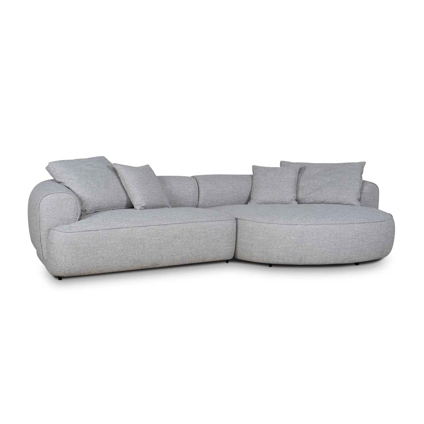 Carina Right Chaise Sofa - Chrome Grey
