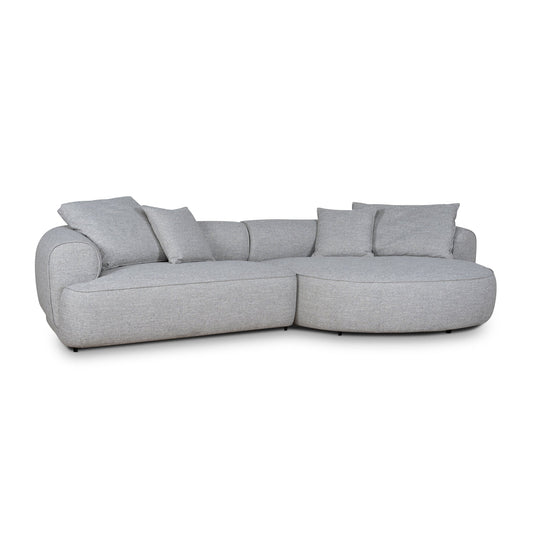 Carina Right Chaise Sofa - Chrome Grey