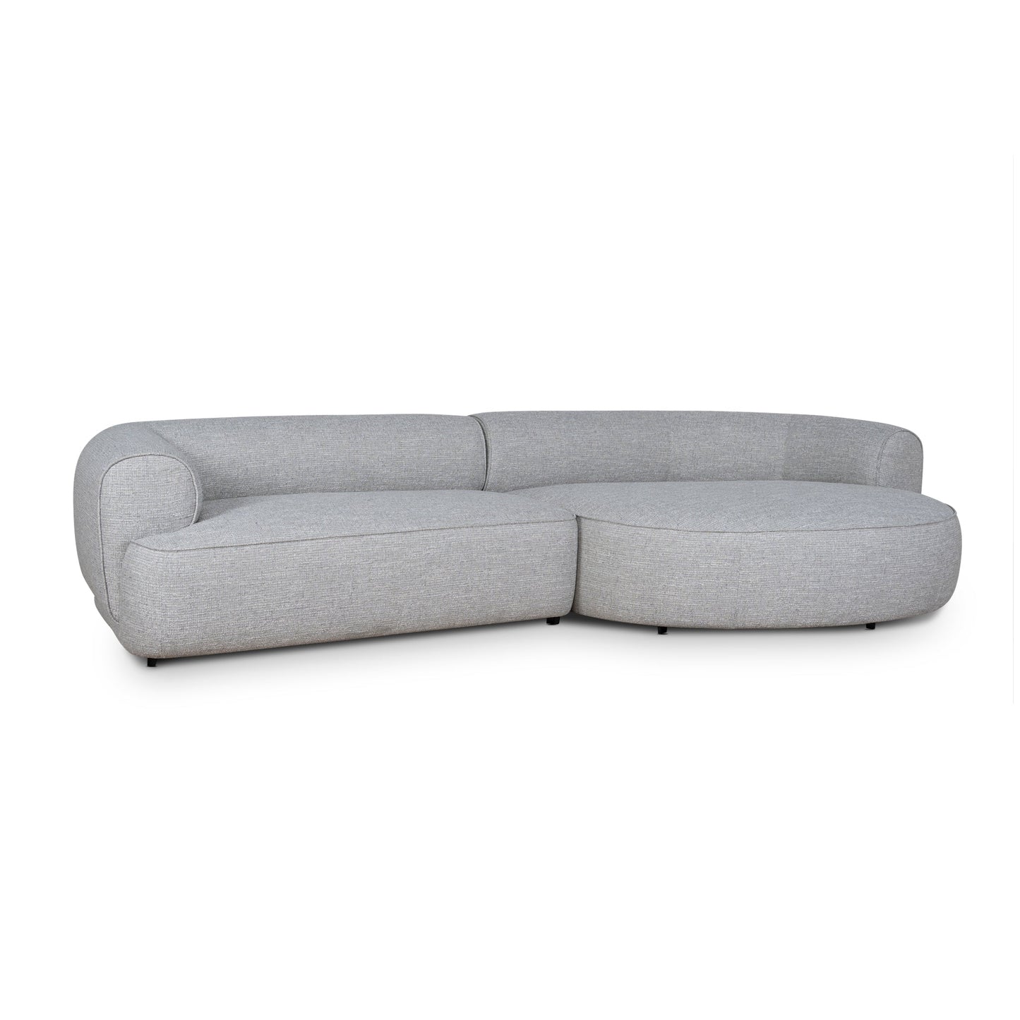 Carina Right Chaise Sofa - Chrome Grey