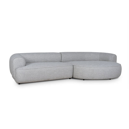 Carina Right Chaise Sofa - Chrome Grey
