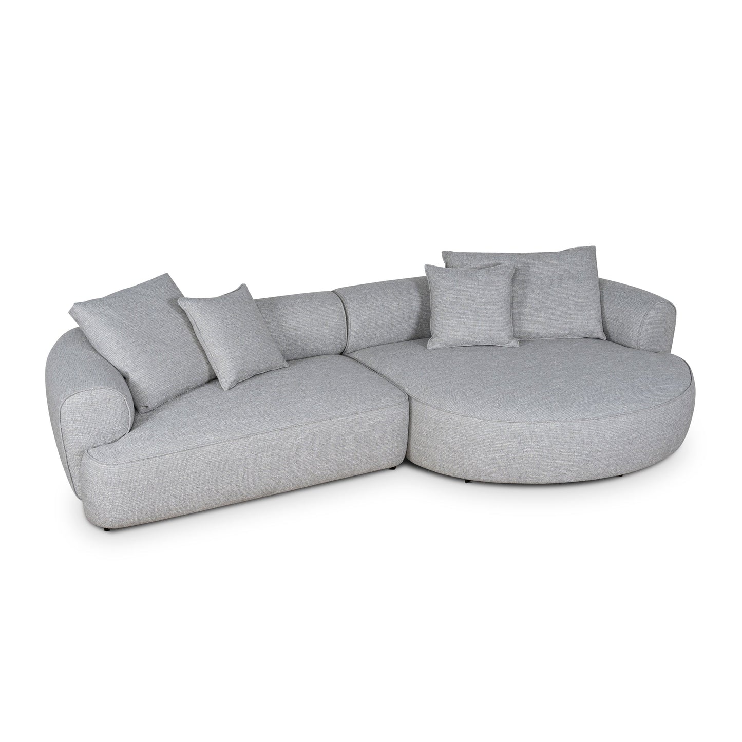 Carina Right Chaise Sofa - Chrome Grey