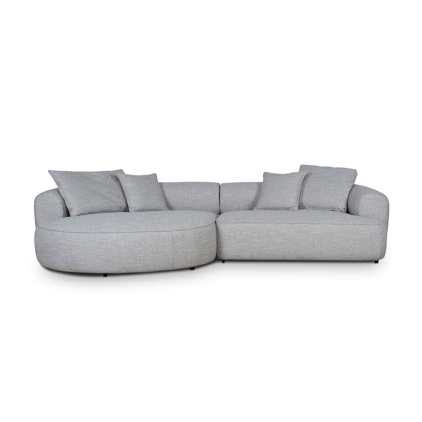Carina Left Chaise Sofa - Chrome Grey