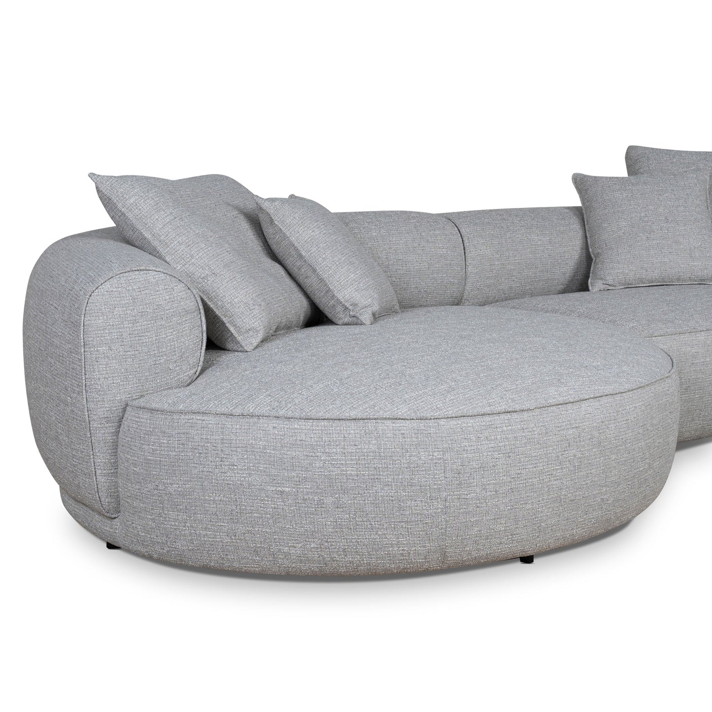 Carina Left Chaise Sofa - Chrome Grey