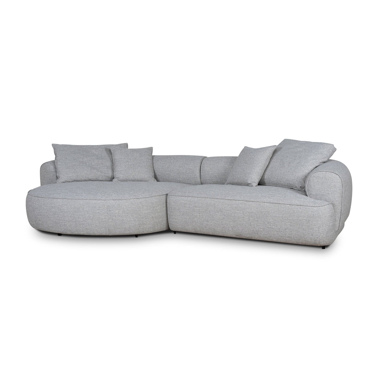 Carina Left Chaise Sofa - Chrome Grey