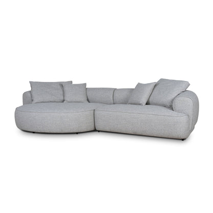 Carina Left Chaise Sofa - Chrome Grey