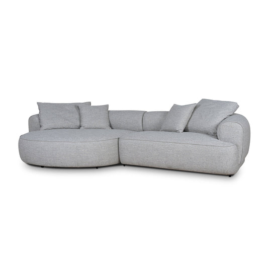 Carina Left Chaise Sofa - Chrome Grey