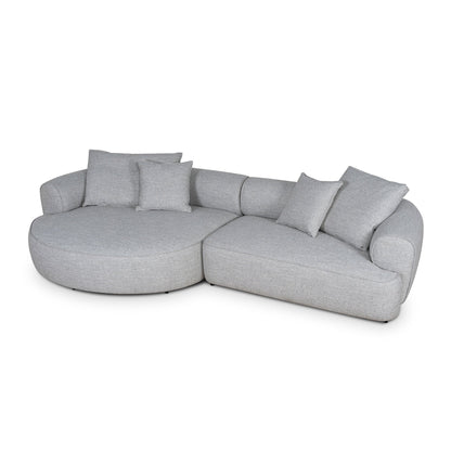 Carina Left Chaise Sofa - Chrome Grey