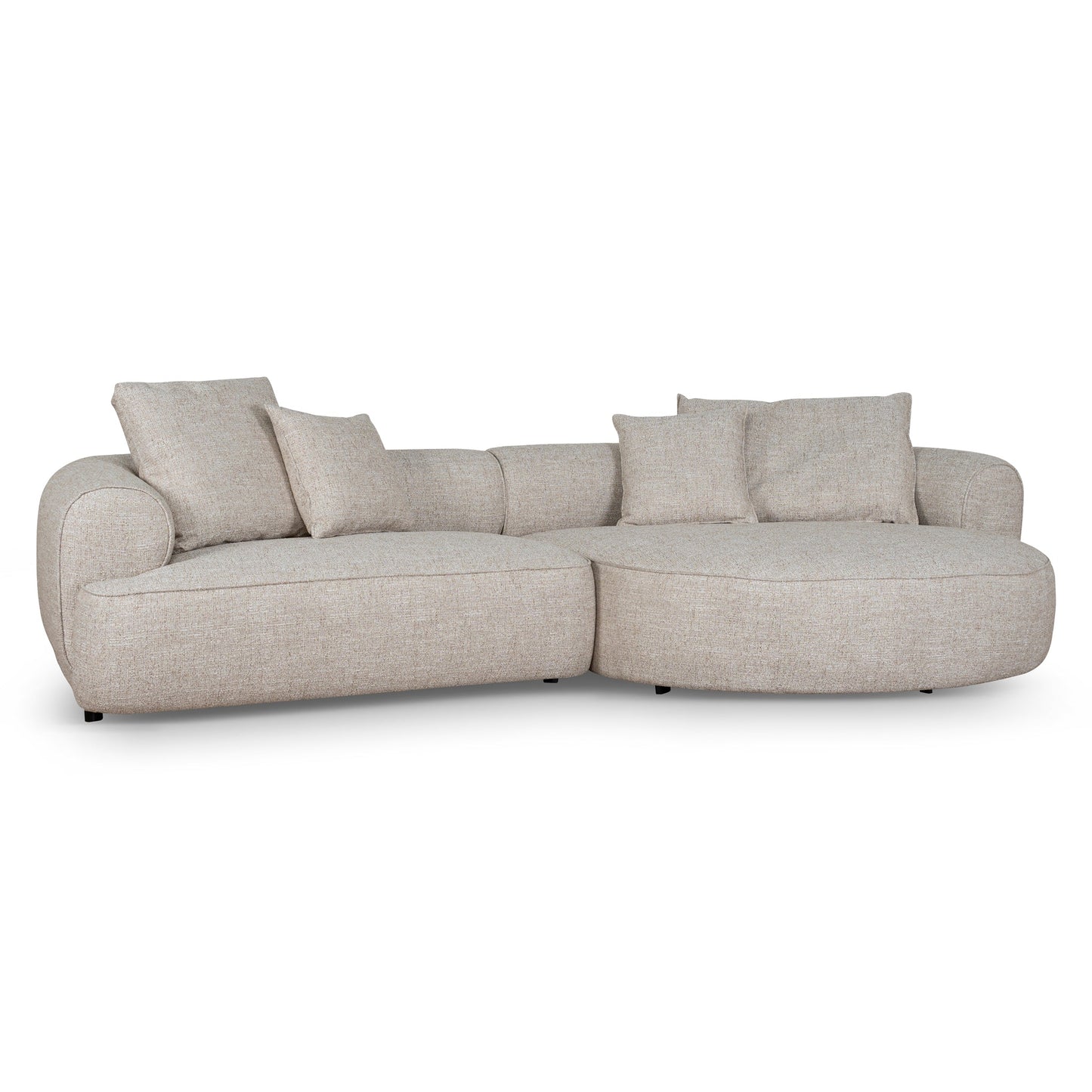Carina Right Chaise Sofa - Pale Beige