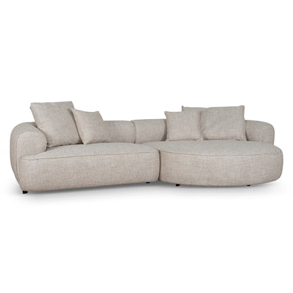 Carina Right Chaise Sofa - Pale Beige