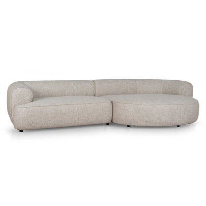 Carina Right Chaise Sofa - Pale Beige