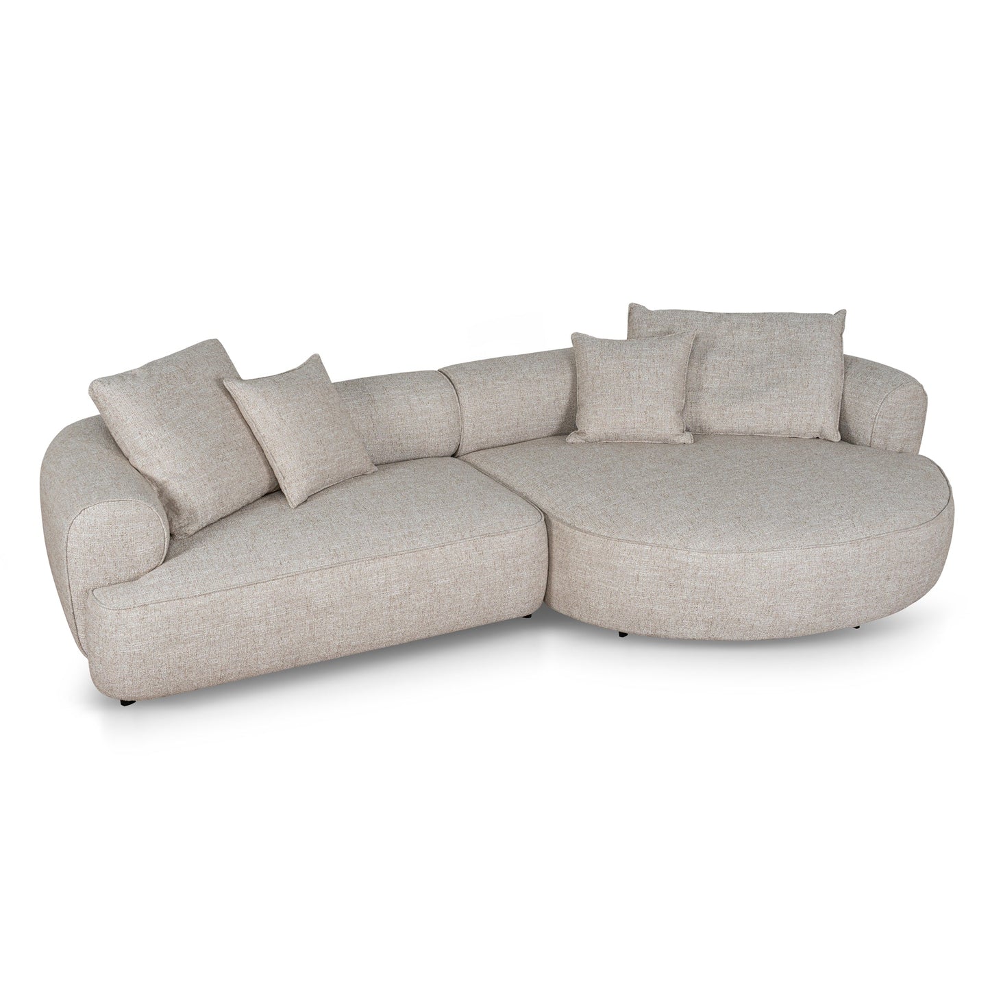 Carina Right Chaise Sofa - Pale Beige
