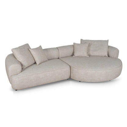 Carina Right Chaise Sofa - Pale Beige
