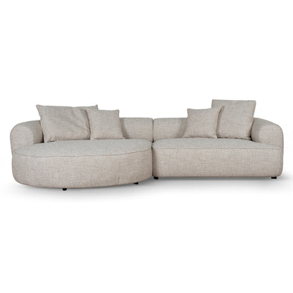 Carina Left Chaise Sofa - Pale Beige