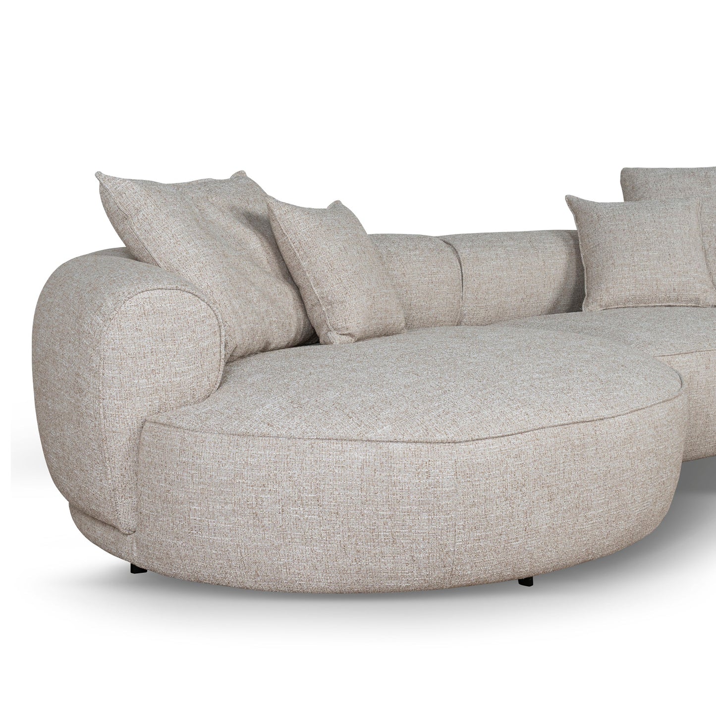 Carina Left Chaise Sofa - Pale Beige