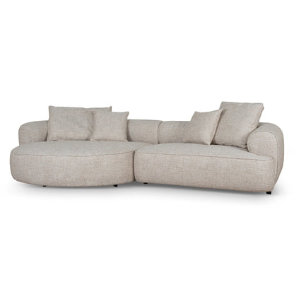 Carina Left Chaise Sofa - Pale Beige