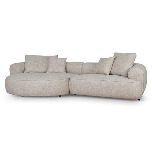 Carina Left Chaise Sofa - Pale Beige