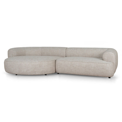 Carina Left Chaise Sofa - Pale Beige