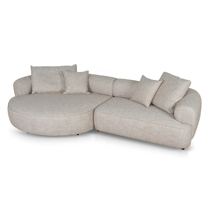 Carina Left Chaise Sofa - Pale Beige