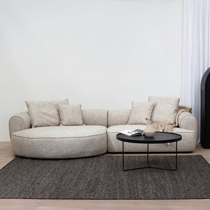 Carina Left Chaise Sofa - Pale Beige