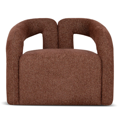 Barta Fabric Armchair - Warm Brown