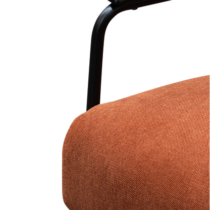 Constance Fabric Armchair - Burnt Orange - Black Legs