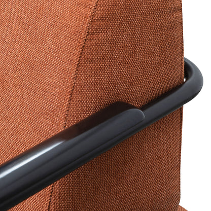 Constance Fabric Armchair - Burnt Orange - Black Legs