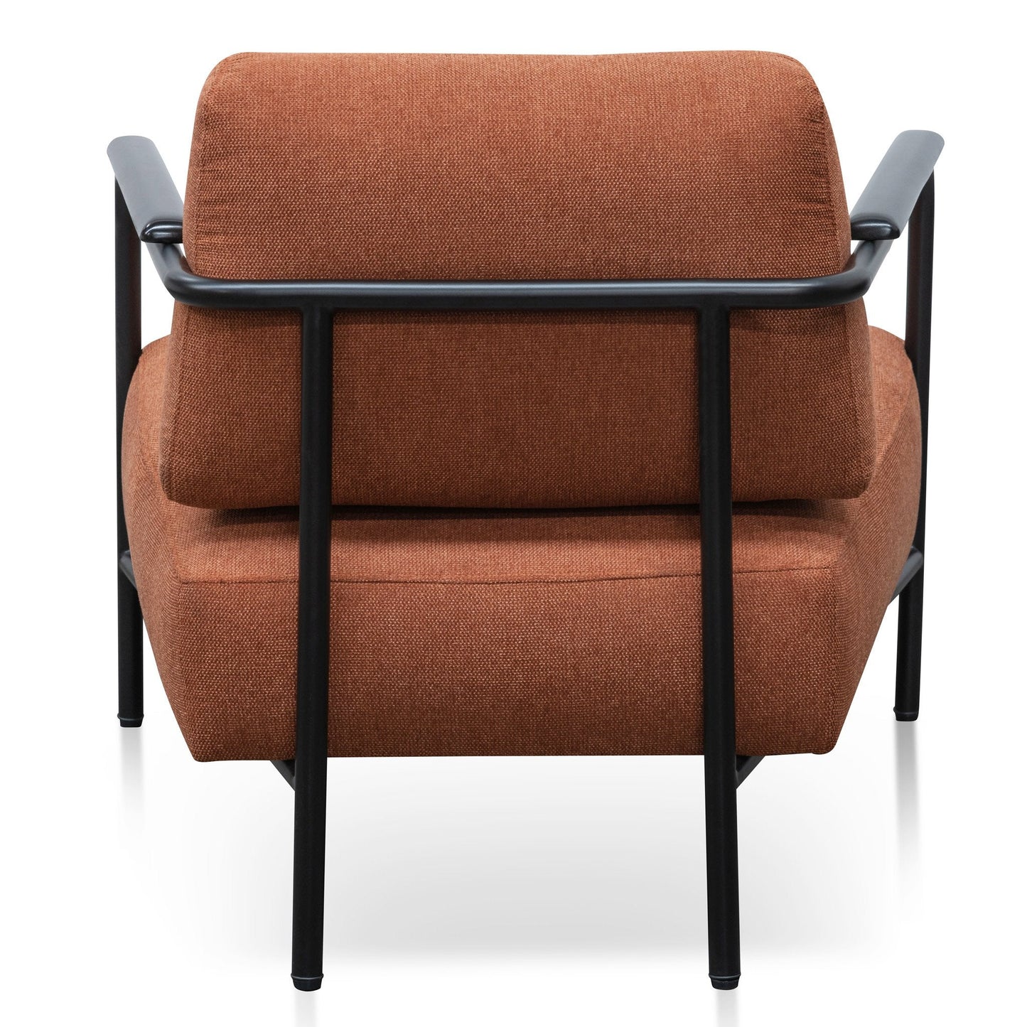 Constance Fabric Armchair - Burnt Orange - Black Legs