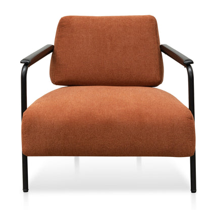 Constance Fabric Armchair - Burnt Orange - Black Legs