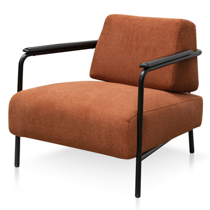 Constance Fabric Armchair - Burnt Orange - Black Legs