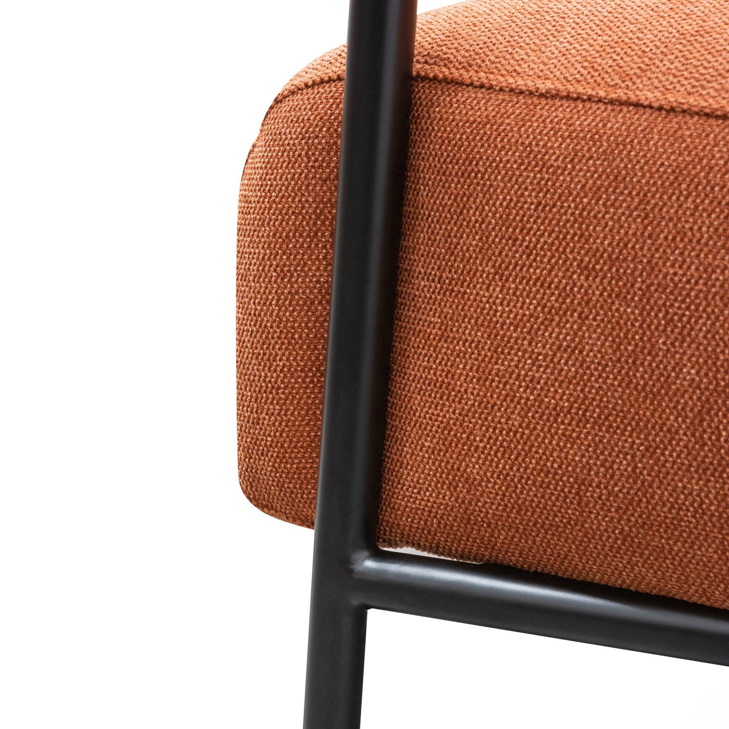 Constance Fabric Armchair - Burnt Orange - Black Legs