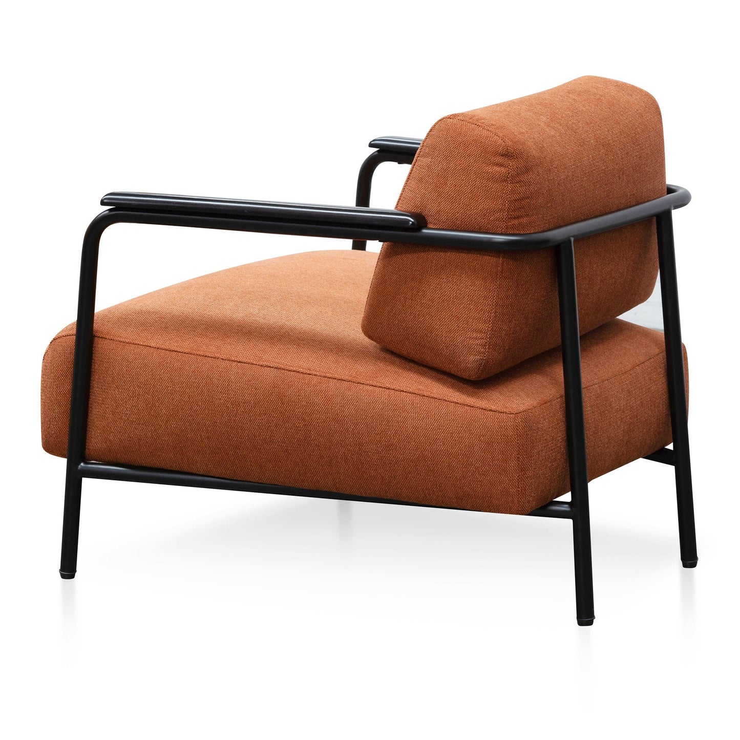 Constance Fabric Armchair - Burnt Orange - Black Legs