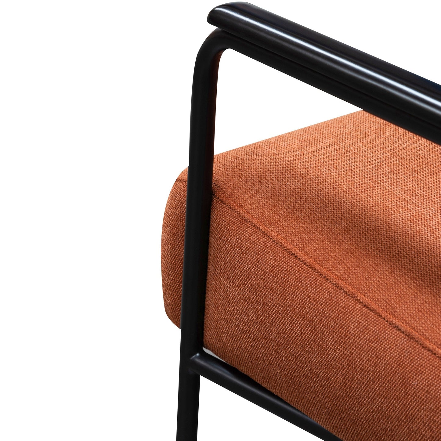 Constance Fabric Armchair - Burnt Orange - Black Legs
