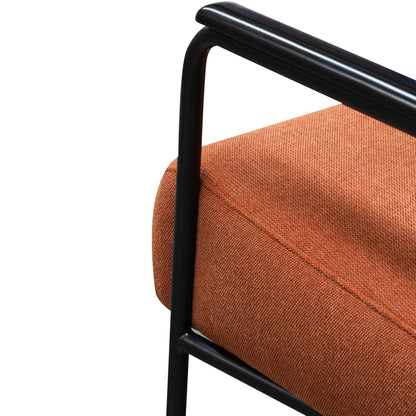 Constance Fabric Armchair - Burnt Orange - Black Legs