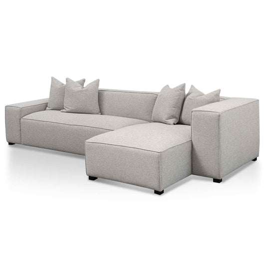 Casey 3 Seater Right Chaise Fabric Sofa - Sterling Sand