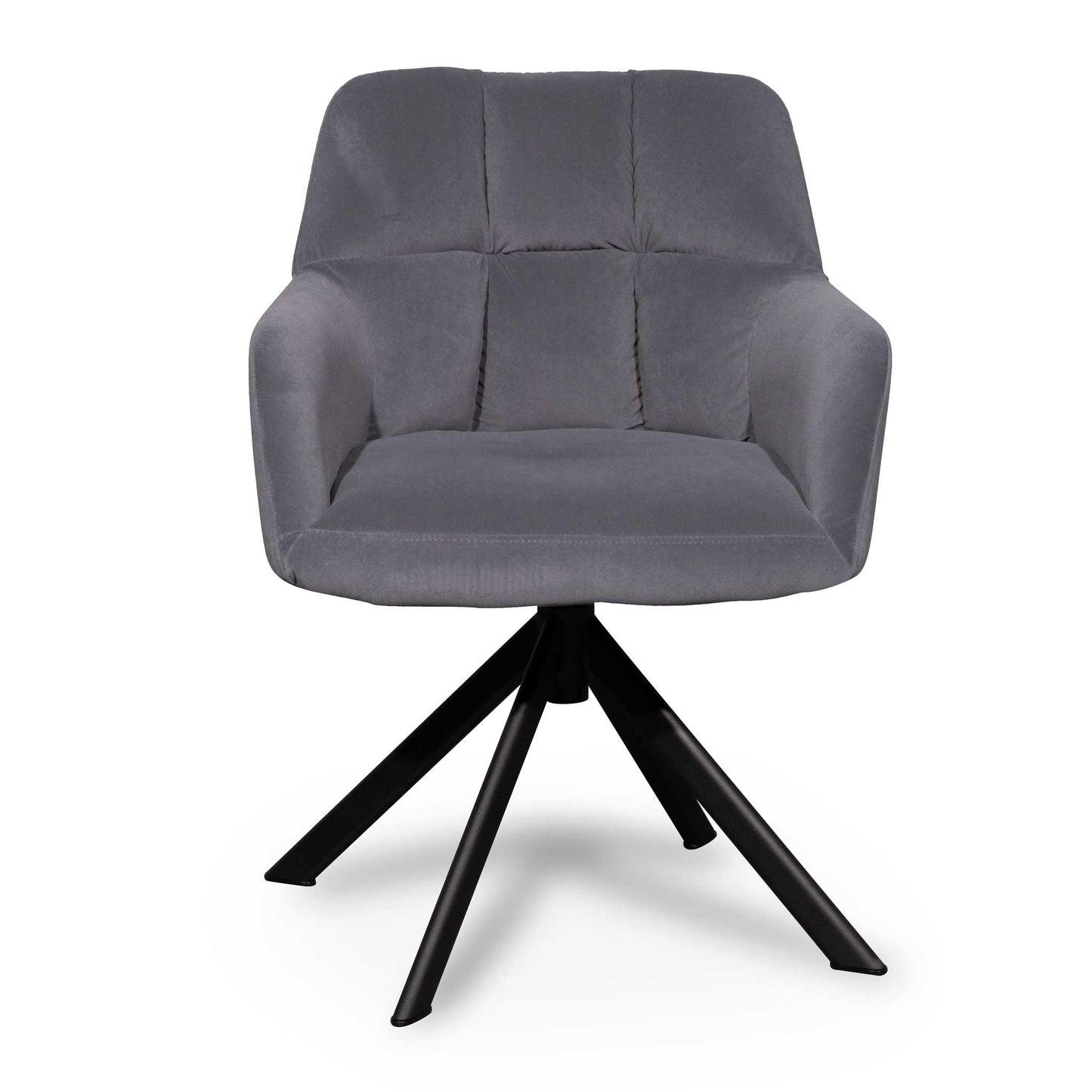 Collier Visitor Chair - Dark Grey Velvet with Black Legs