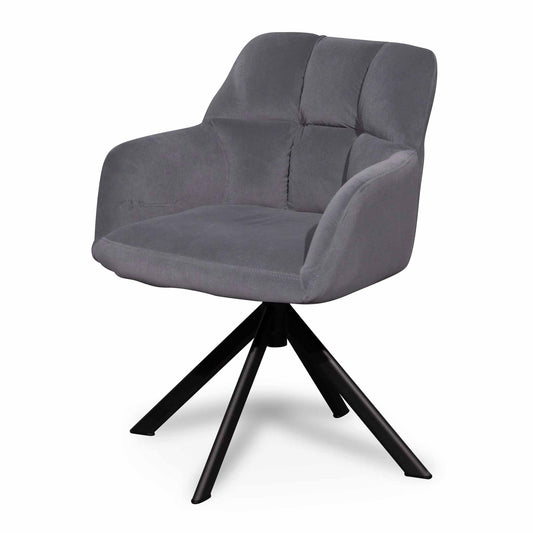 Collier Visitor Chair - Dark Grey Velvet with Black Legs