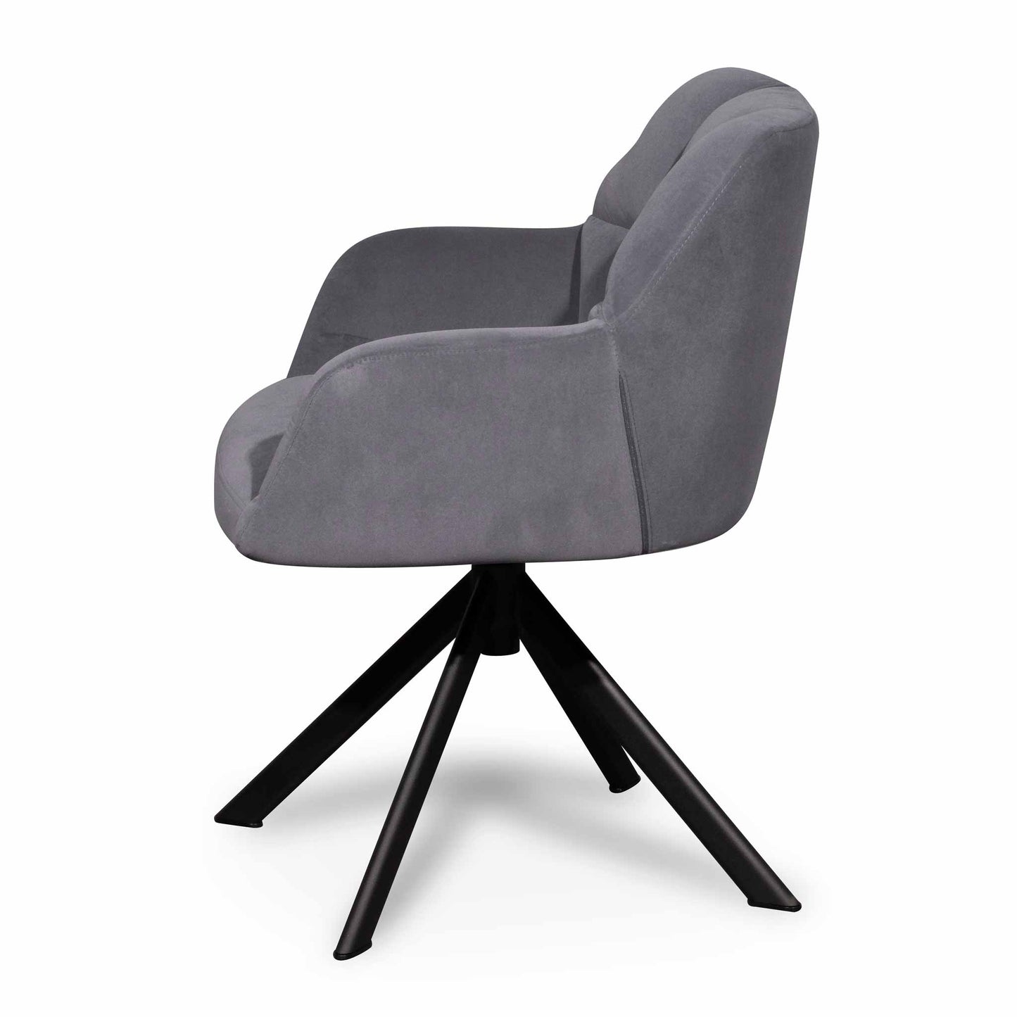 Collier Visitor Chair - Dark Grey Velvet with Black Legs