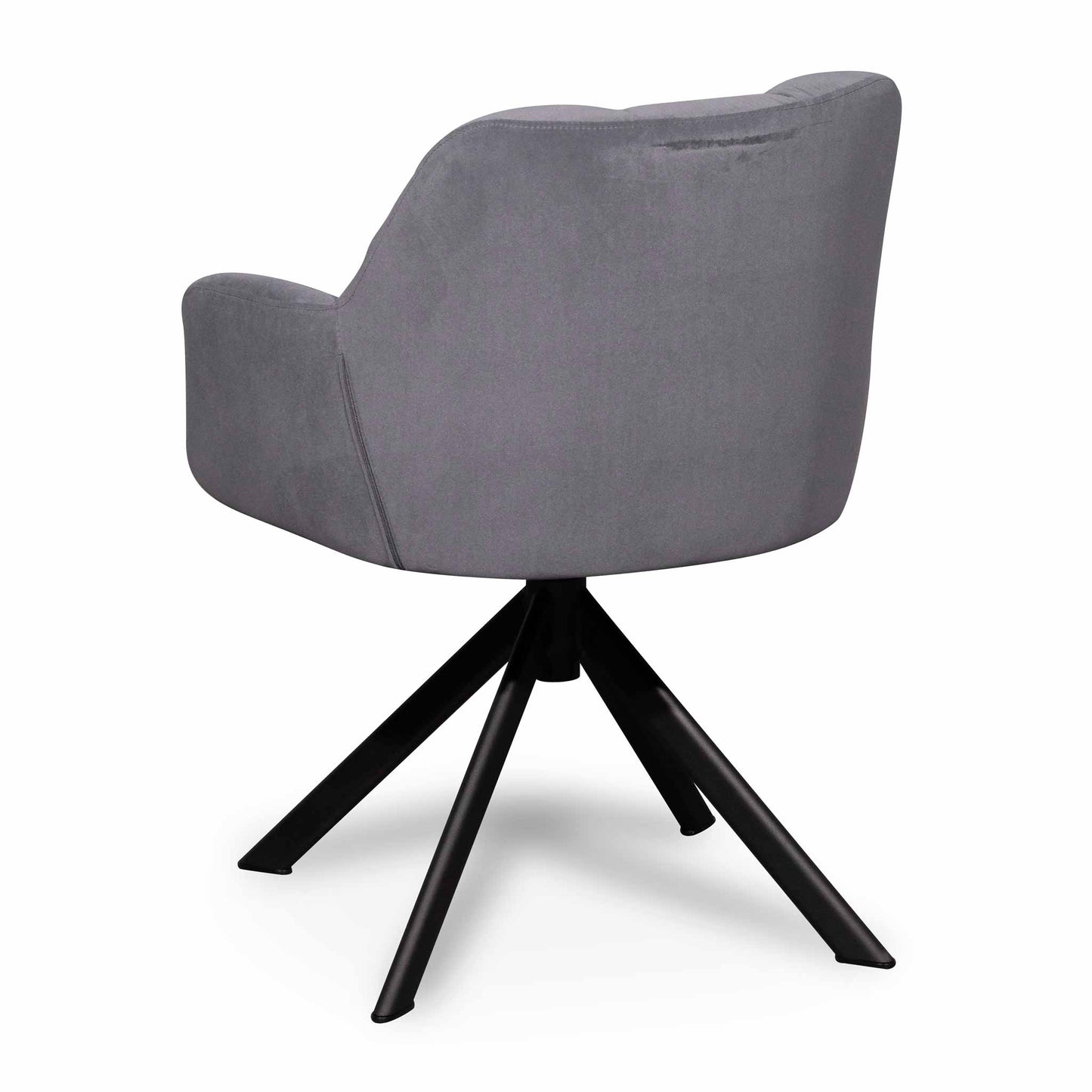 Collier Visitor Chair - Dark Grey Velvet with Black Legs