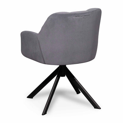 Collier Visitor Chair - Dark Grey Velvet with Black Legs