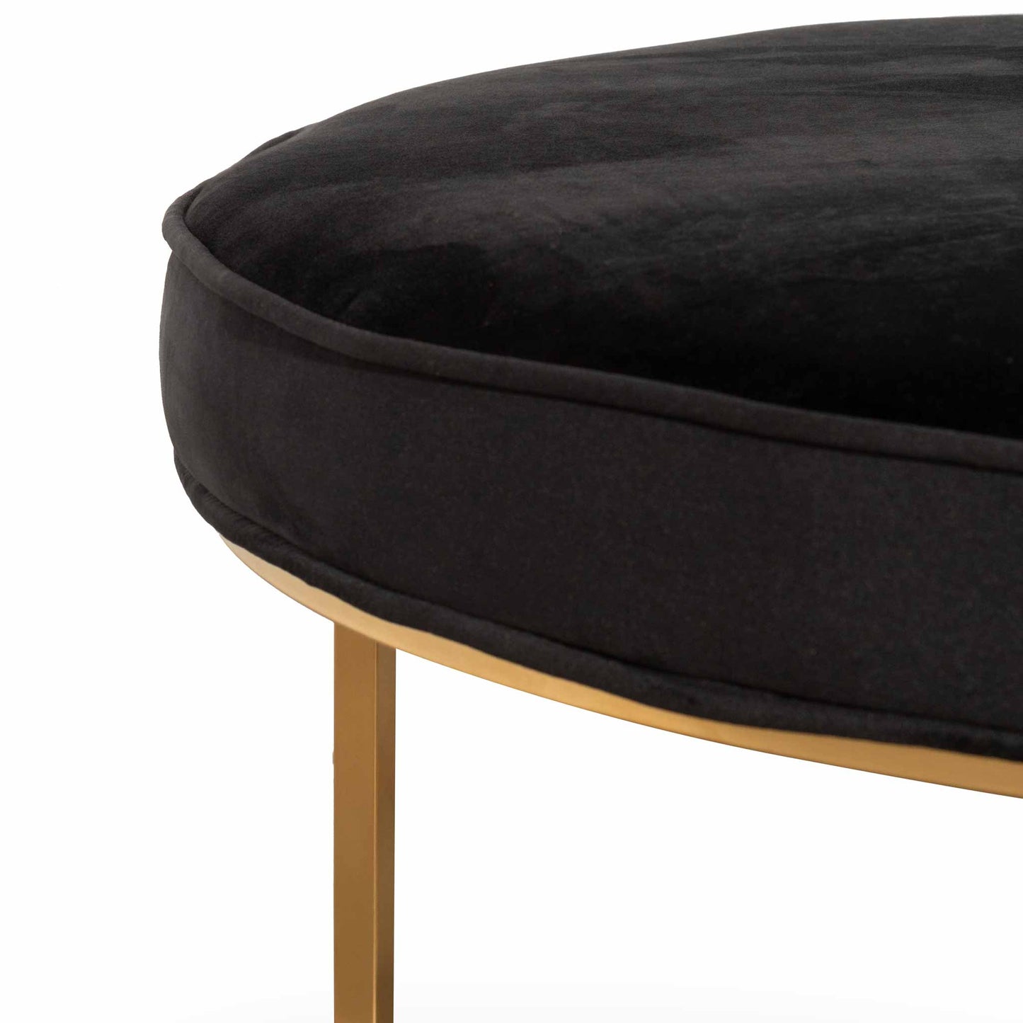 Bianka 100cmx46cm Ottoman - Black Velvet