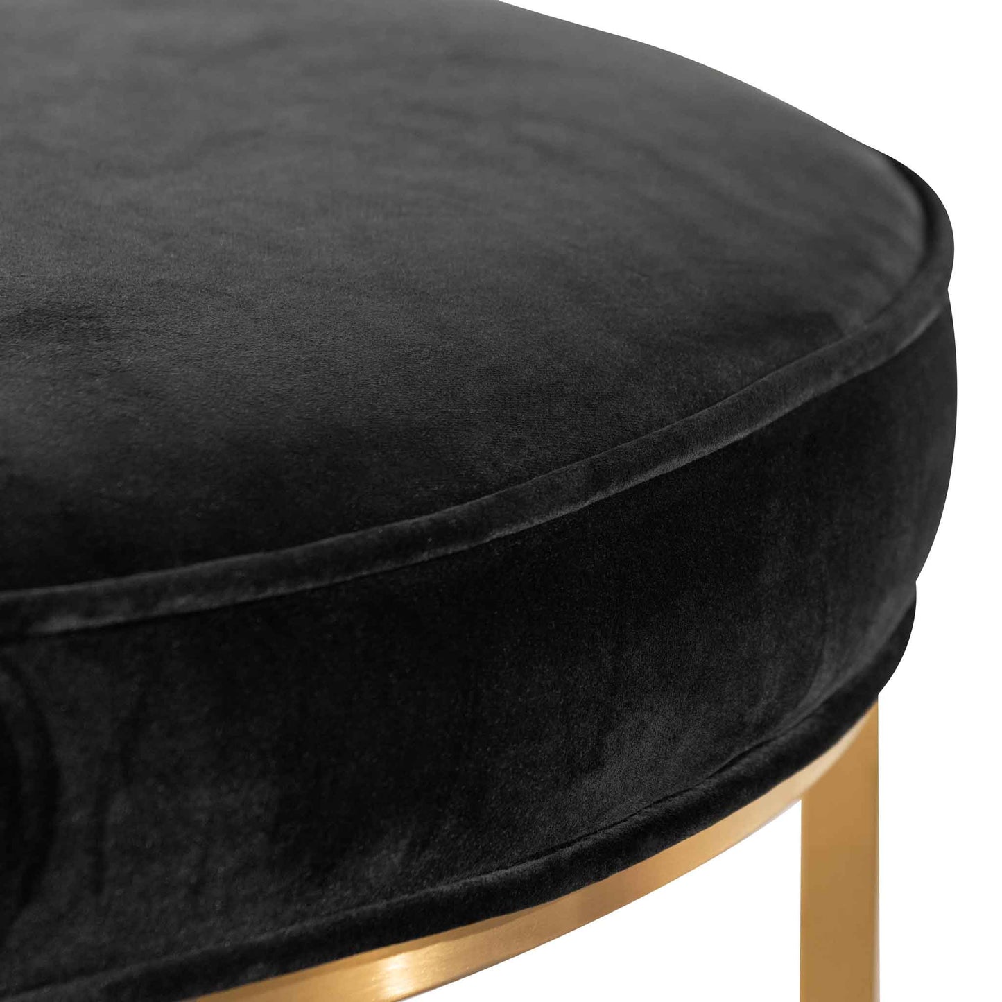 Bianka 100cmx46cm Ottoman - Black Velvet
