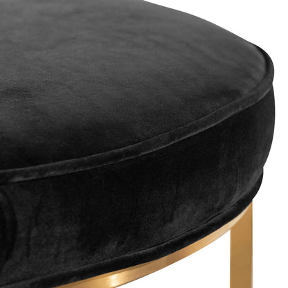 Bianka 100cmx46cm Ottoman - Black Velvet