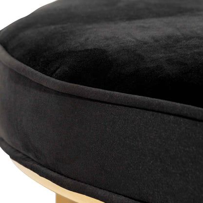 Bianka 100cmx46cm Ottoman - Black Velvet