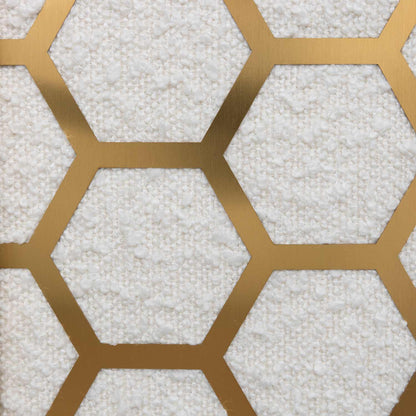 Carma Daisy White Boucle Lounge Chair - Brushed Gold