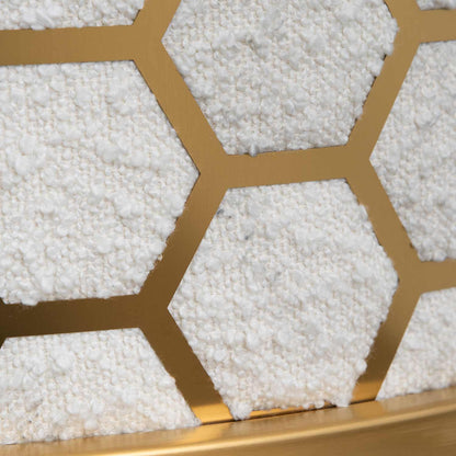 Carma Daisy White Boucle Lounge Chair - Brushed Gold