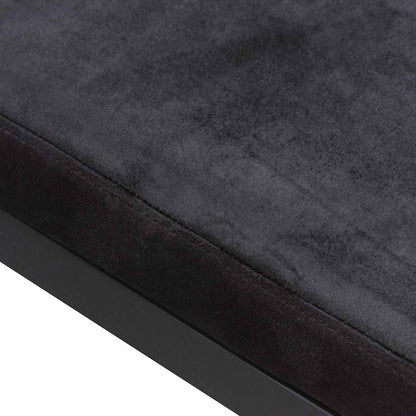 Carson Black Velvet Ottoman - Black Base