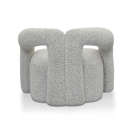 Barta Armchair - Charcoal White Boucle