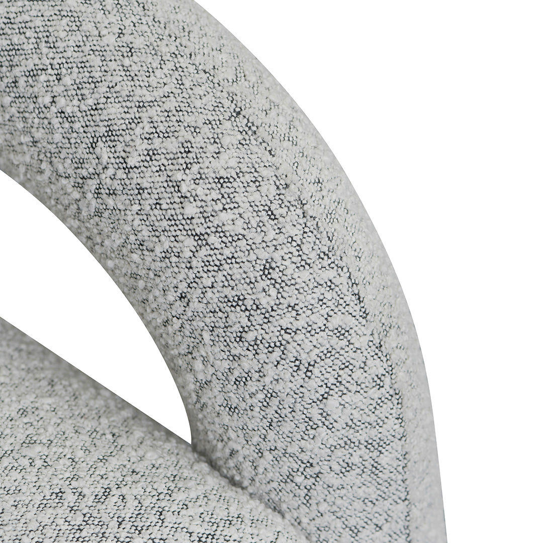 Barta Armchair - Charcoal White Boucle